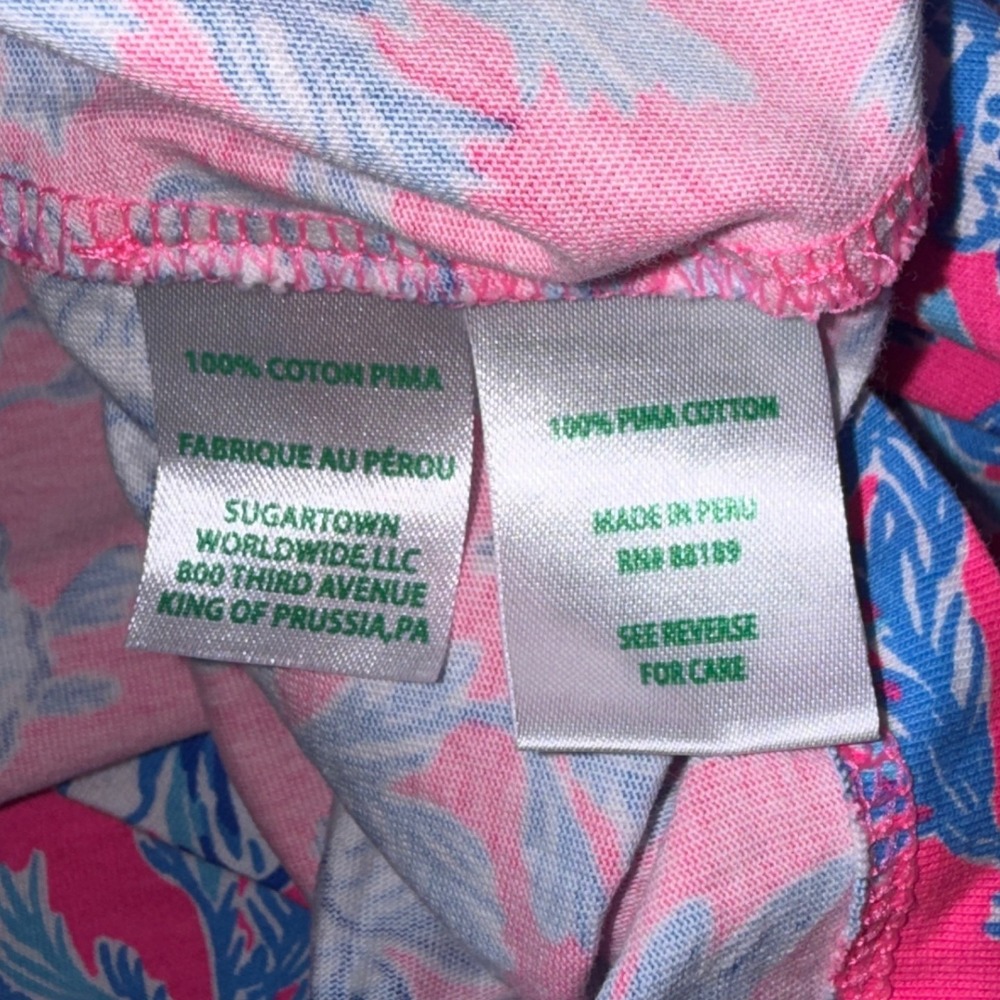 Lilly Pulitzer Cody Swing‎ T-Shirt Dress Size Large Roxie Pink Wave n Sea - Picture 4 of 6